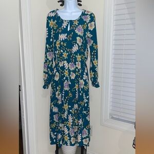 Chaps Floral Long Sleeve Dress, Women’s M
